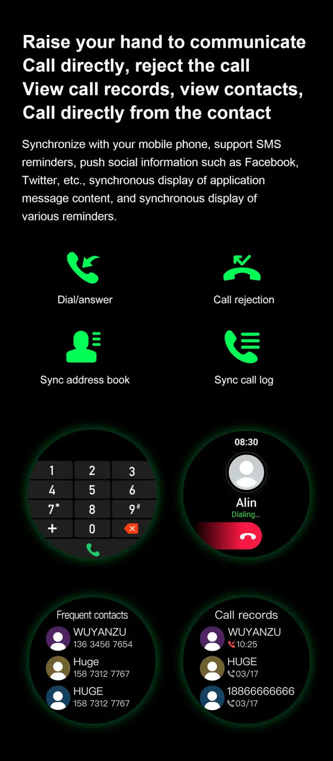 Voice Call Full Screen Smart Watch