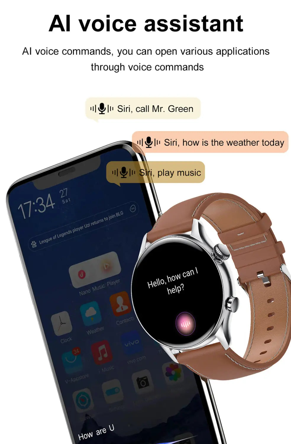 Voice Call Full Screen Smart Watch