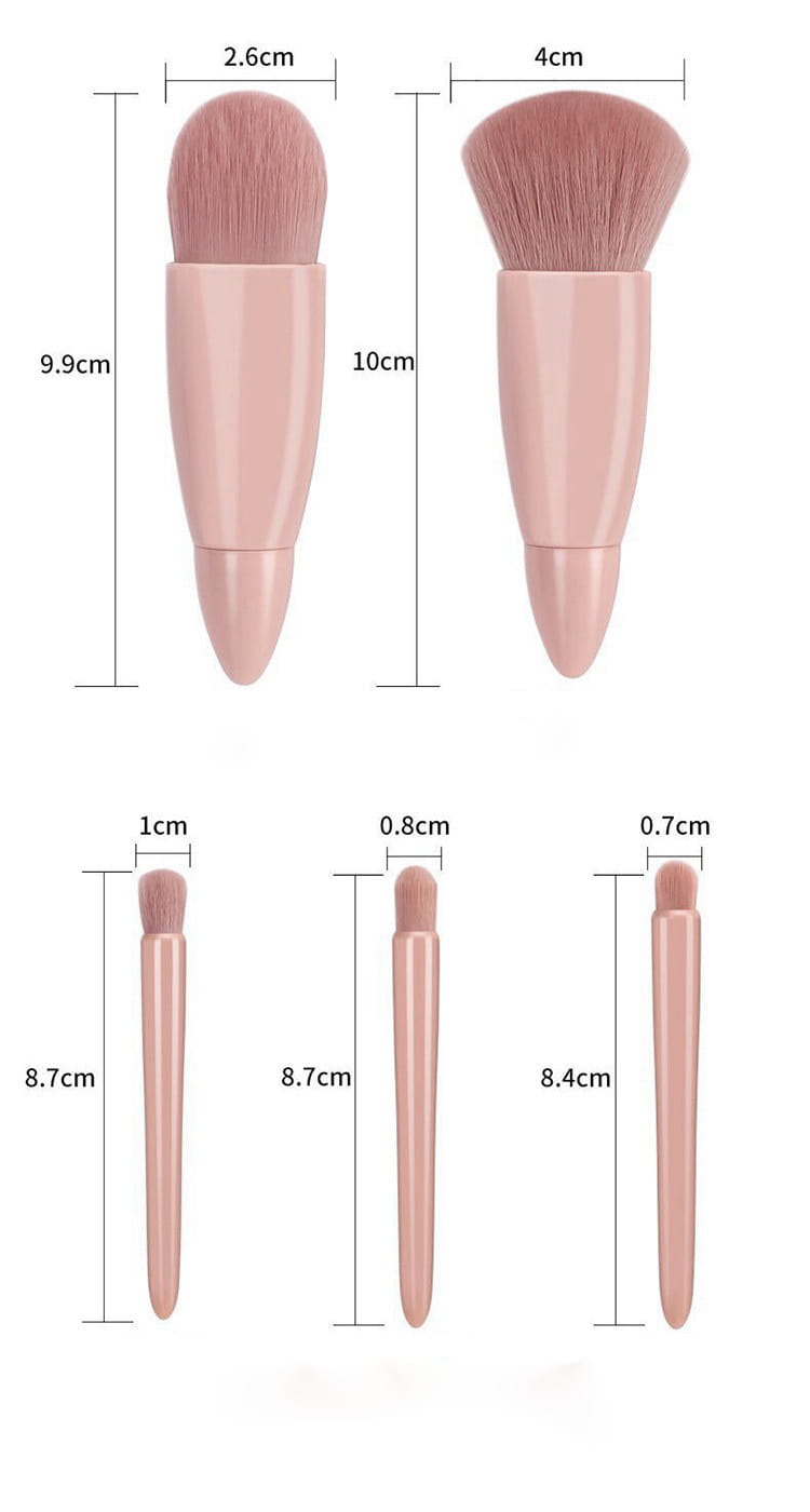 5pcs Travel Size Makeup Brushes Set Mini Makeup Brushes Small Complete Function Cosmetic Brushes Kit With Case