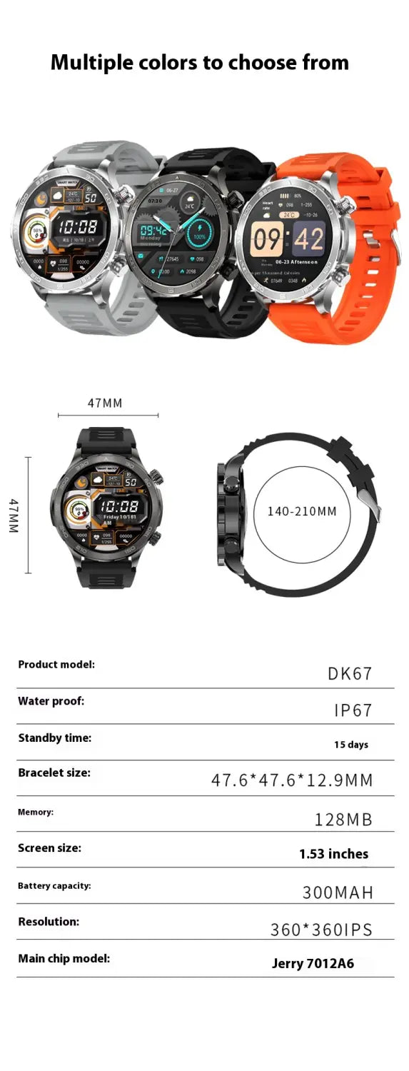 Smart Watch DK67 Bluetooth Calling Sports Running Business Watch