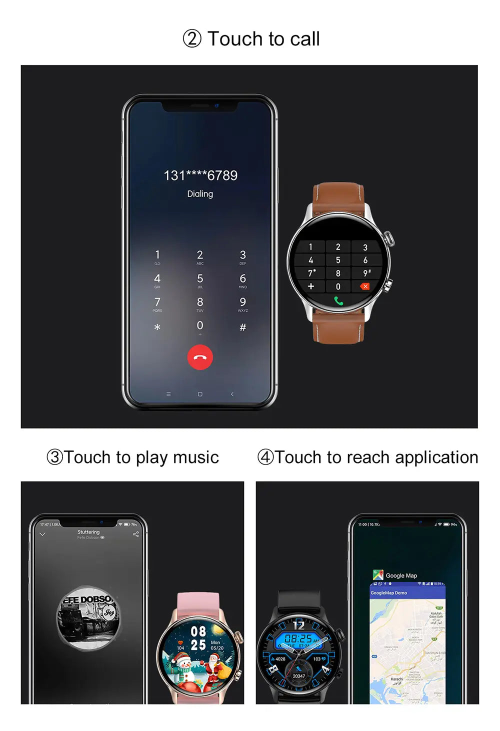 Voice Call Full Screen Smart Watch